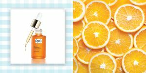 roc vitamin c serum i narezane naranče