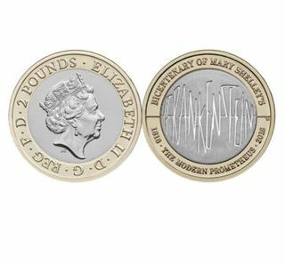 Kovanica Royal Mint 2018 slavi dvjestogodišnjicu postojanja Mary Shelley iz Frankensteina, 1818