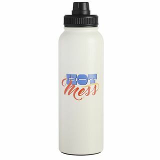 Hot Mess bijela hidratantna boca od nehrđajućeg čelika od 38 unci