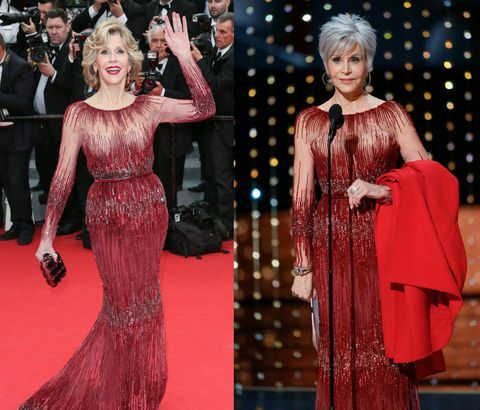 Jane Fonda Oscars 2020 haljina i crveni kaput