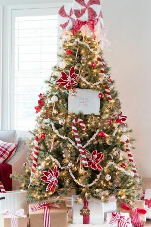 božićno drvce ideje za ukrašavanje bombona trske