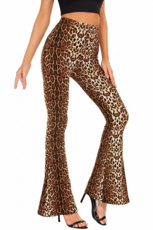 Zvonaste hlače s leopard uzorkom