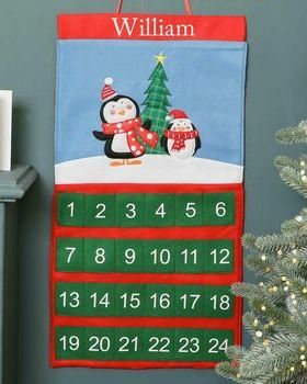 Personalizirani adventski kalendar Penguin Pals Fabric