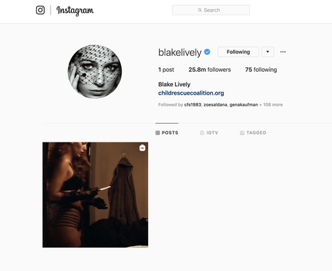 Zašto je Blake Lively iznenada izbrisao sve osim jednog Instagrama